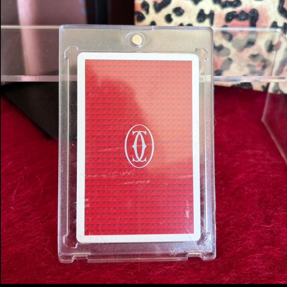 CARTIER 10 OF SPADES PLAYING CARD IN PLASTIC PROTECTIVE DISPLAY CASE COLLECTABLE